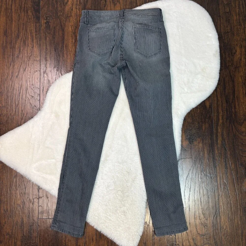 Level 99 Liza Skinny Jeans‎ 30 Striped Blue Gray Mid-Rise Stretch Women's